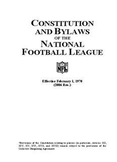 NFL Constitution and ByLaws